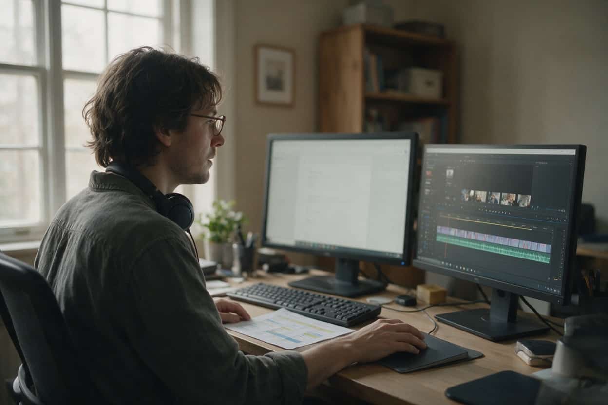 Russian translation project on screen in a localisation studio