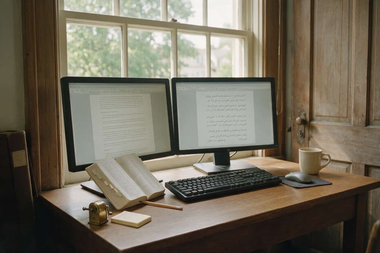 Thai translation project on screen in a localisation studio