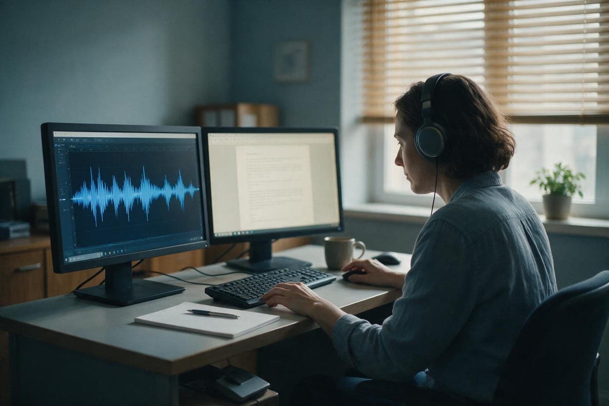 Russian audio being transcribed by a native specialist