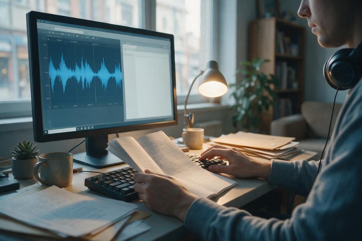 Specialist transcribing Russian audio