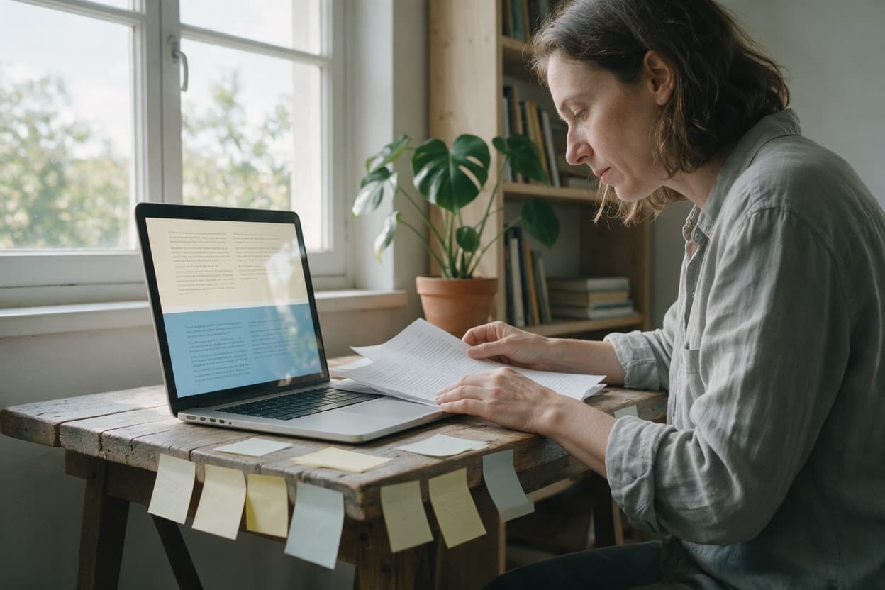 Linguist working on a French (European) translation