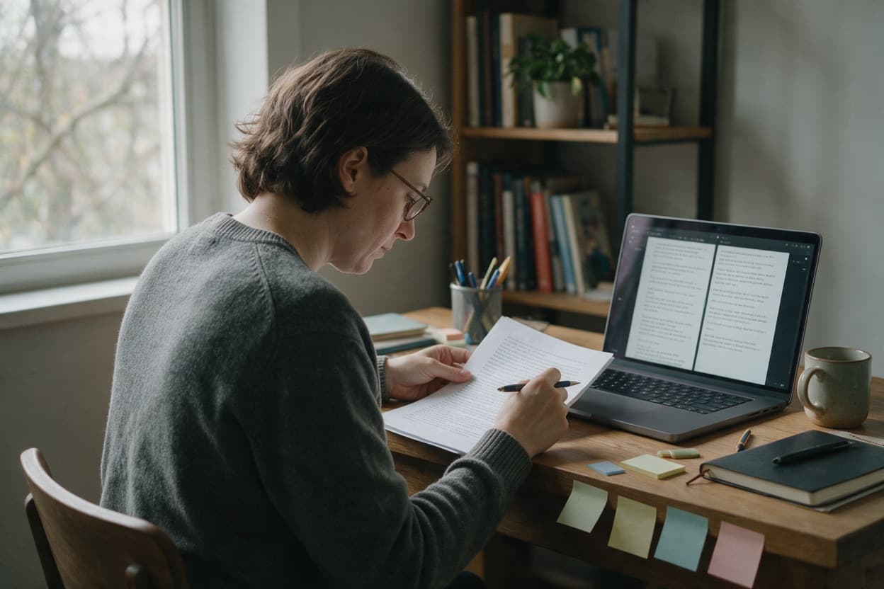 Linguist working on a Korean translation