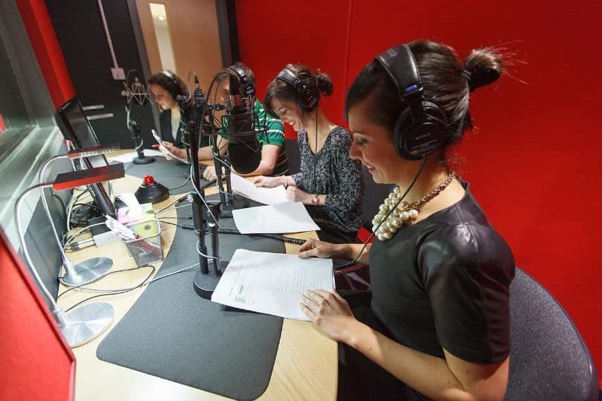 Voice over actors at GoLocalise Recording studios dubbing a production - Photo from GoLocalise, English Voice-Over Agency.