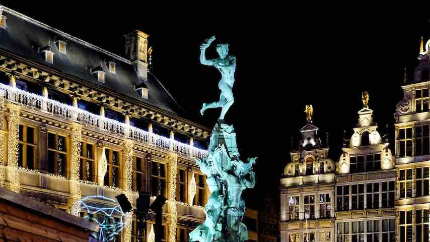 An image of Antwerp at night, to illustrate GoLocalise's article on the subject of Flemish subtitles, Flemish voice over, Flemish voiceover, and Flemish translation. Photo by Marcus Loke on Unsplash