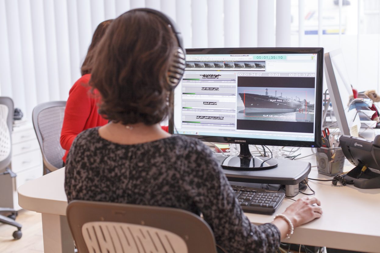 GoLocalise subtitling and localisation team at work in the London studio