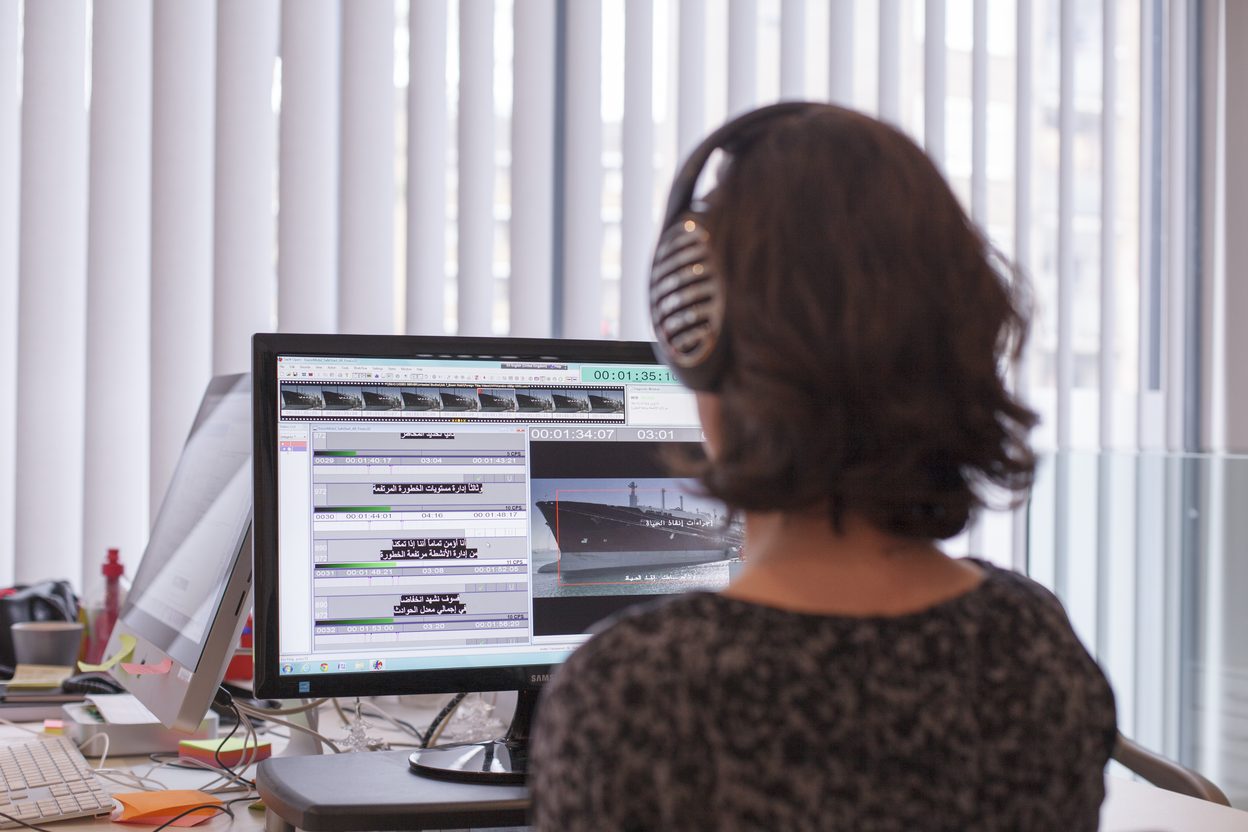 GoLocalise subtitling and localisation team at work in the London studio