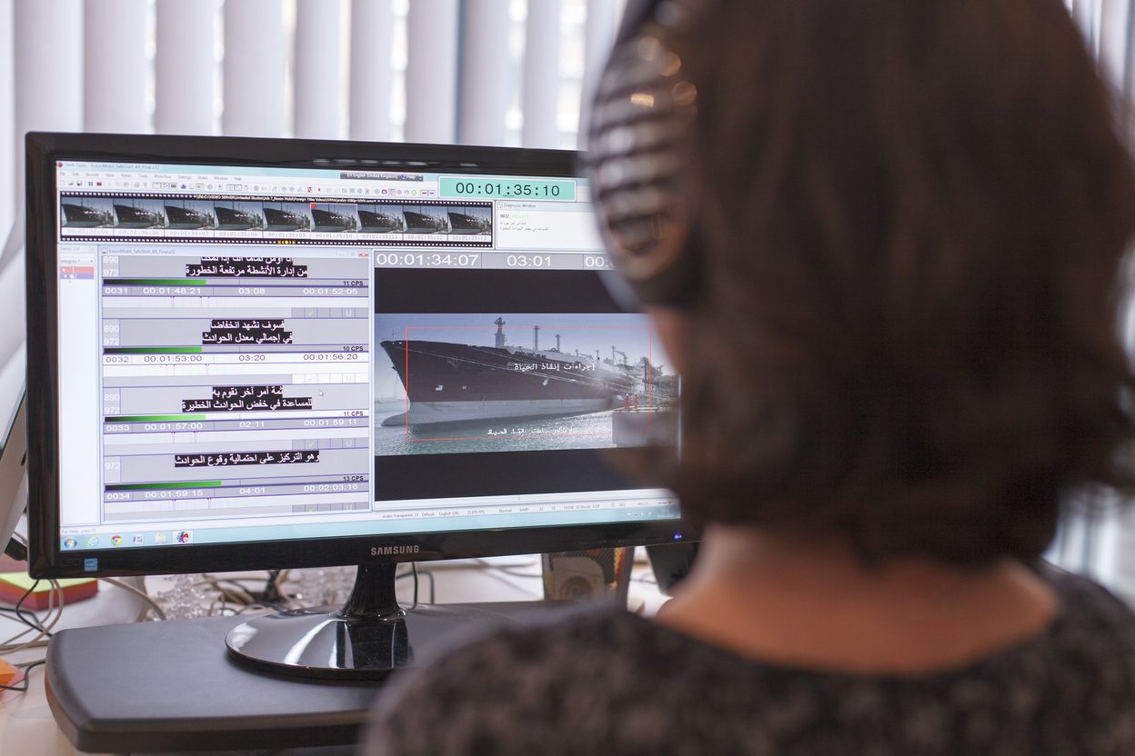 GoLocalise subtitling and localisation team at work in the London studio