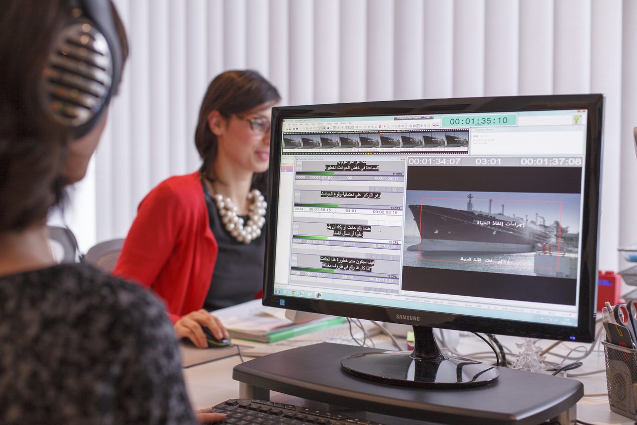 GoLocalise subtitling and localisation team at work in the London studio