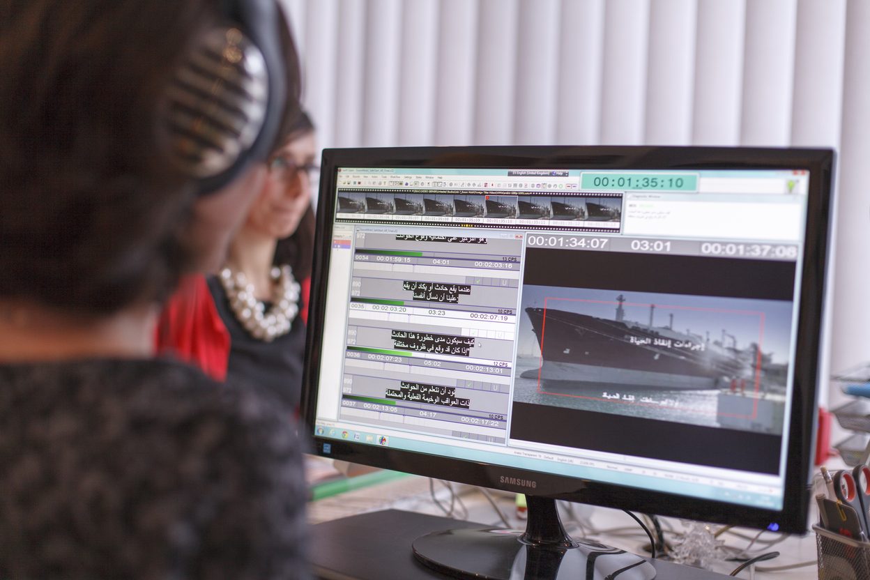 GoLocalise subtitling and localisation team at work in the London studio