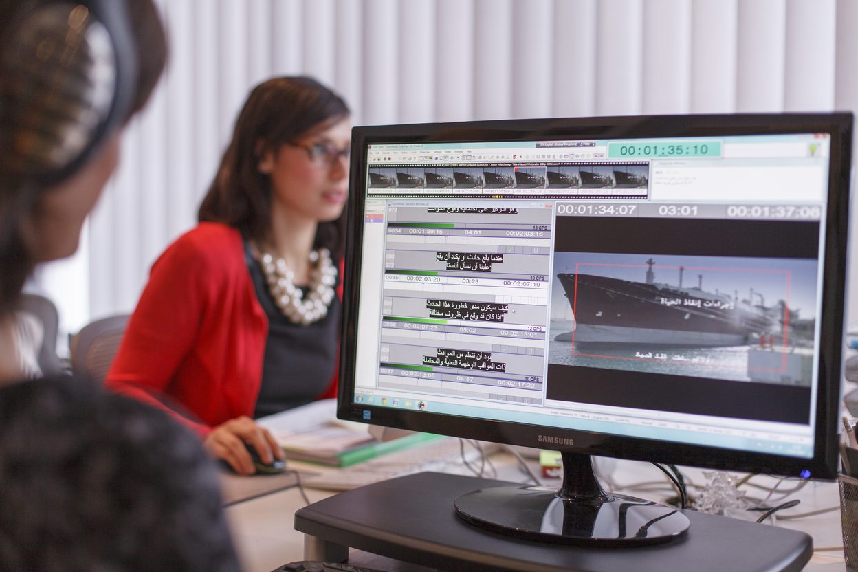 GoLocalise subtitling and localisation team at work in the London studio