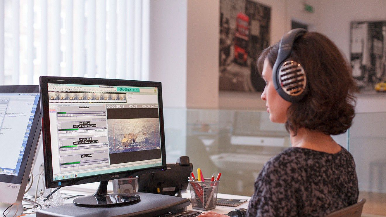 GoLocalise subtitling and localisation team at work in the London studio