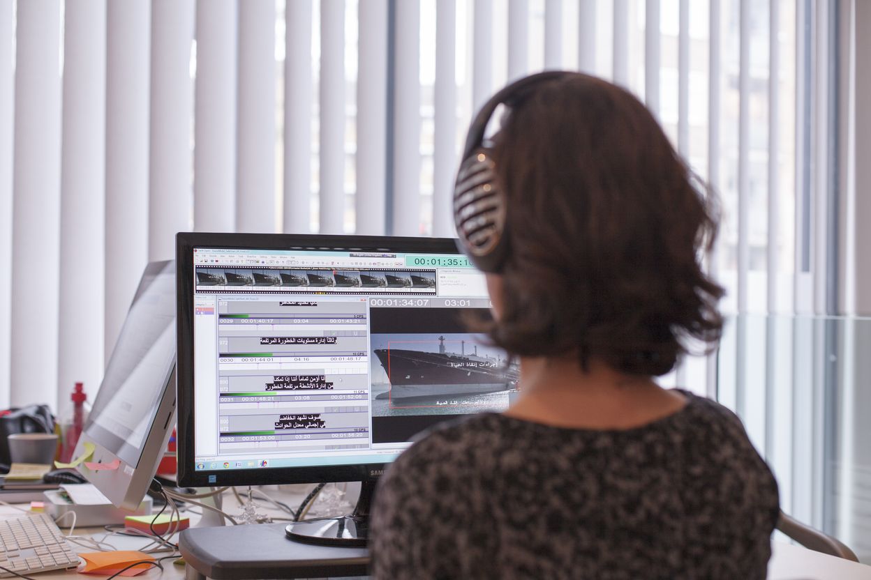 GoLocalise subtitling and localisation team at work in the London studio