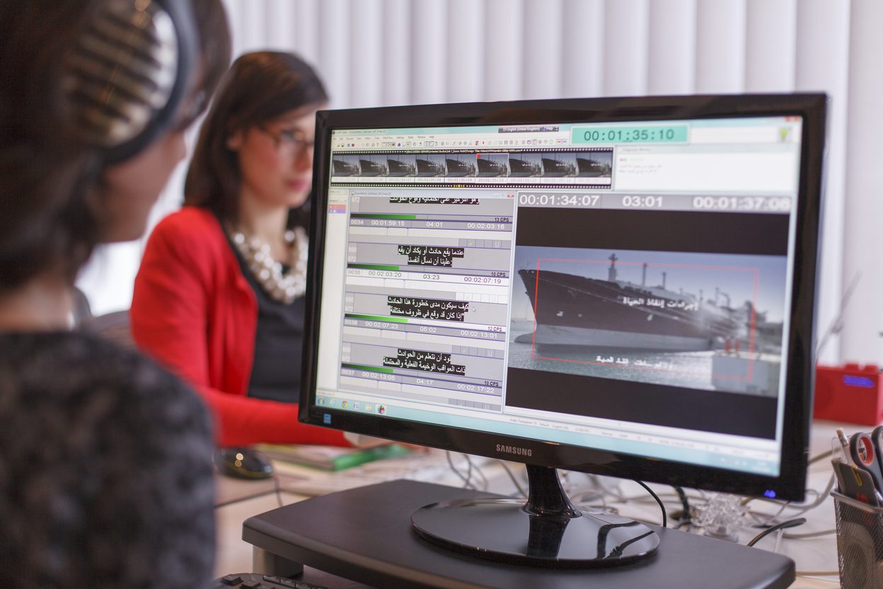 GoLocalise subtitling and localisation team at work in the London studio